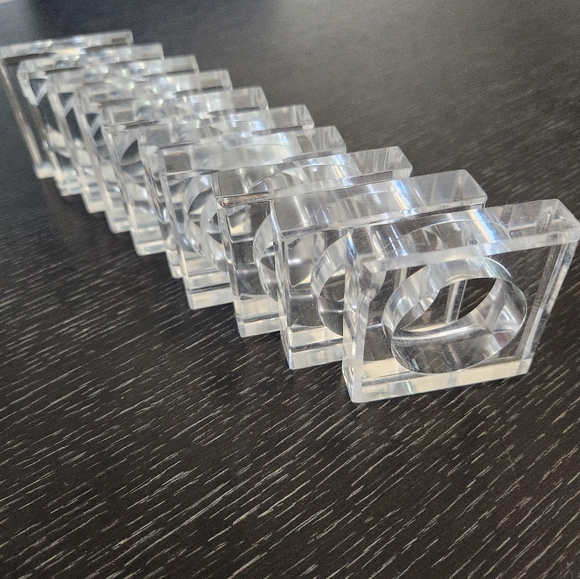 Set of 12 Clear Square Acrylic Napkin Holders - Picture 1 of 5